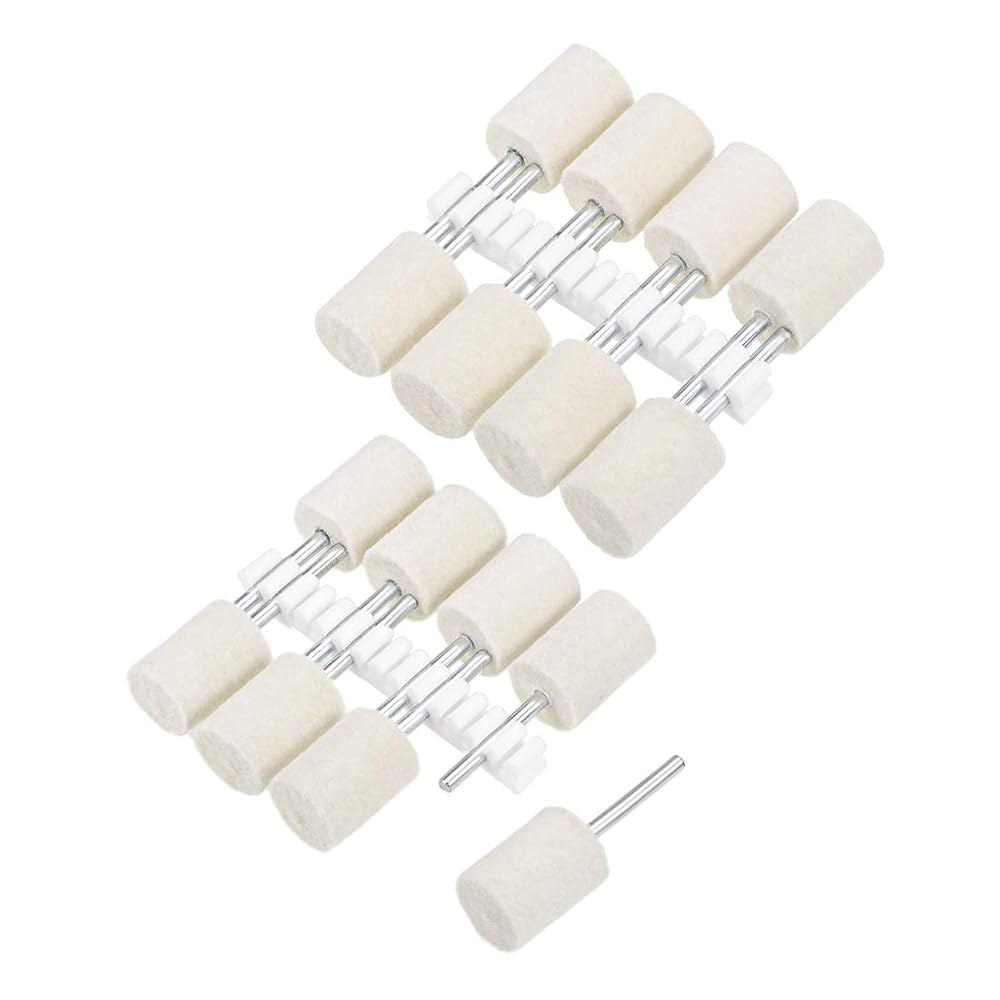 uxcell 14mm 울 펠트 장착 포인트 실린더 연마 비트 버 버퍼링 휠 1/8인치 섕크 16개 포함 4mm 8 - 상품 이미지