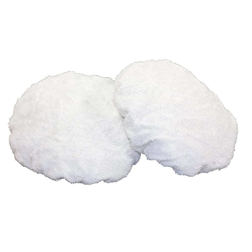 WEN 6010A42 테리 천 연마 보닛, 면, 6인치, 2팩, 흰색 - 상품 이미지