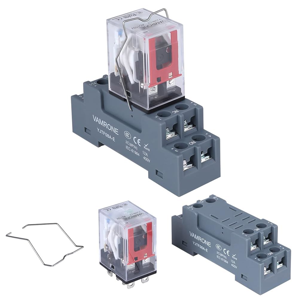 2PCS 전자기 파워 릴레이, 소켓 베이스, LED 표시등, DPDT 2NO 2NC - MY2NJ [DIN 레일 시스템에 적용 가능] DC 6V 14 Pin 1 - 상세 이미지 2