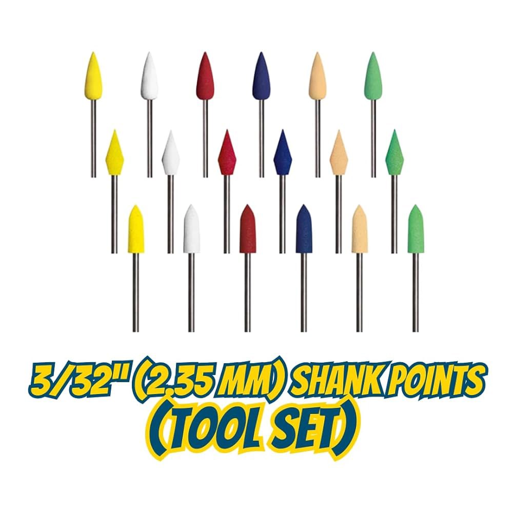 데데코 선버스트 - 3/32 u201D (2.35mm) 섕크 포인트 정밀 열가소성 로터리 클리닝, 디버링 및 연마 도구 세트, - 상세 이미지 2