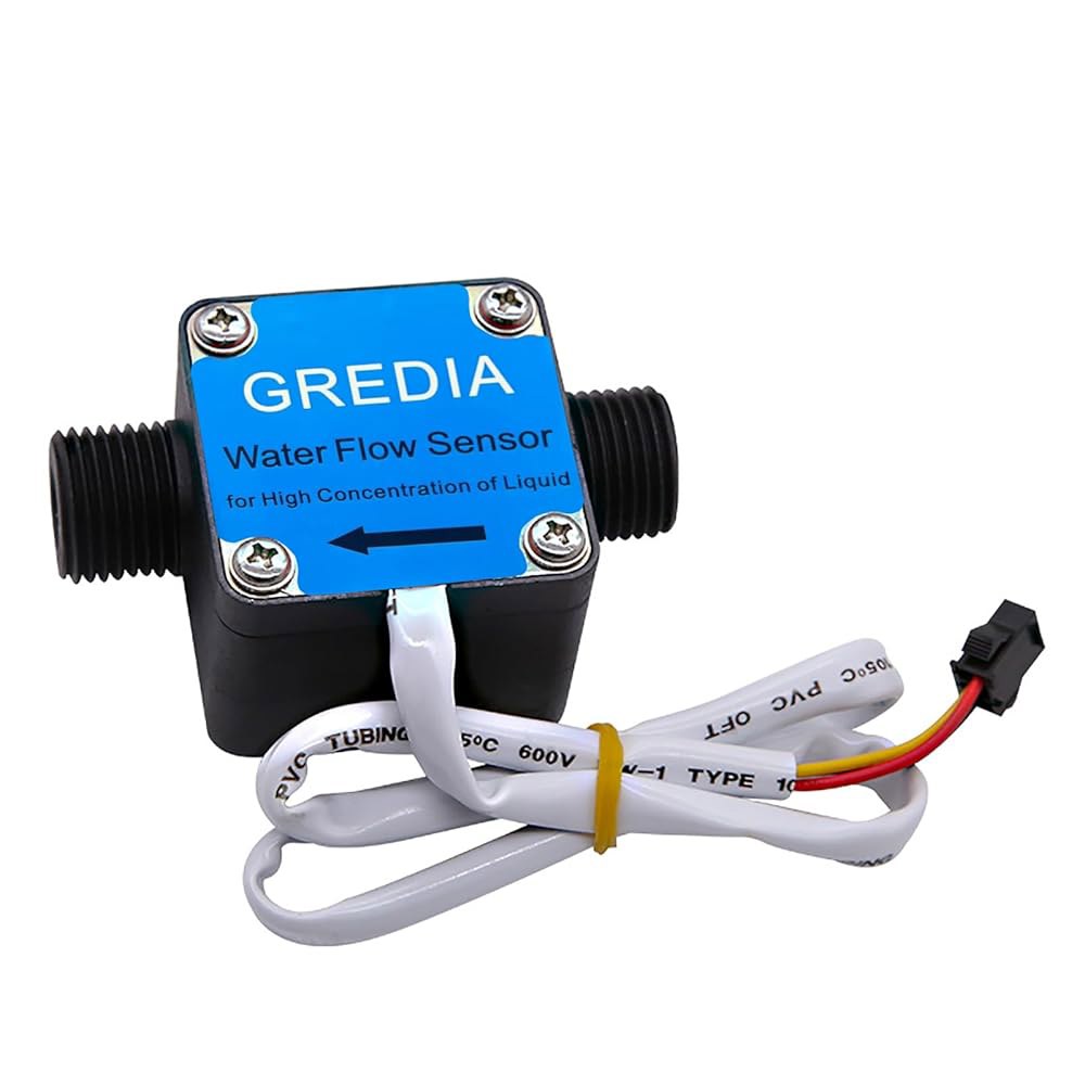 GREDIA 1/2 남성 스레드 오일 유량 센서 고밀도 액체 식품 등급 스위치 홀 효과 유량계 유체 계량기 기어 카운터 5-600L/H 연료 가솔린 우유 세제 - 상품 이미지