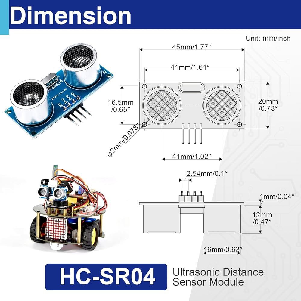 장착 브래킷이 있는 4PCS HC-SR04 거리 센서 모듈, 2 u2013400cm 범위, 5V 비접촉 측정 센서, 로봇 및 자동화를 위한 Arduino R3 MEGA2560 나노 - 상세 이미지 2