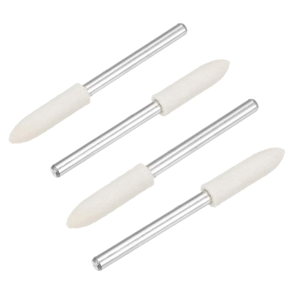 uxcell 3mm 4mm 울 펠트 장착 포인트 테이퍼 연마 비트 버 버퍼링 휠 1/8인치 섕크 24개 포함 24 - 상세 이미지 3