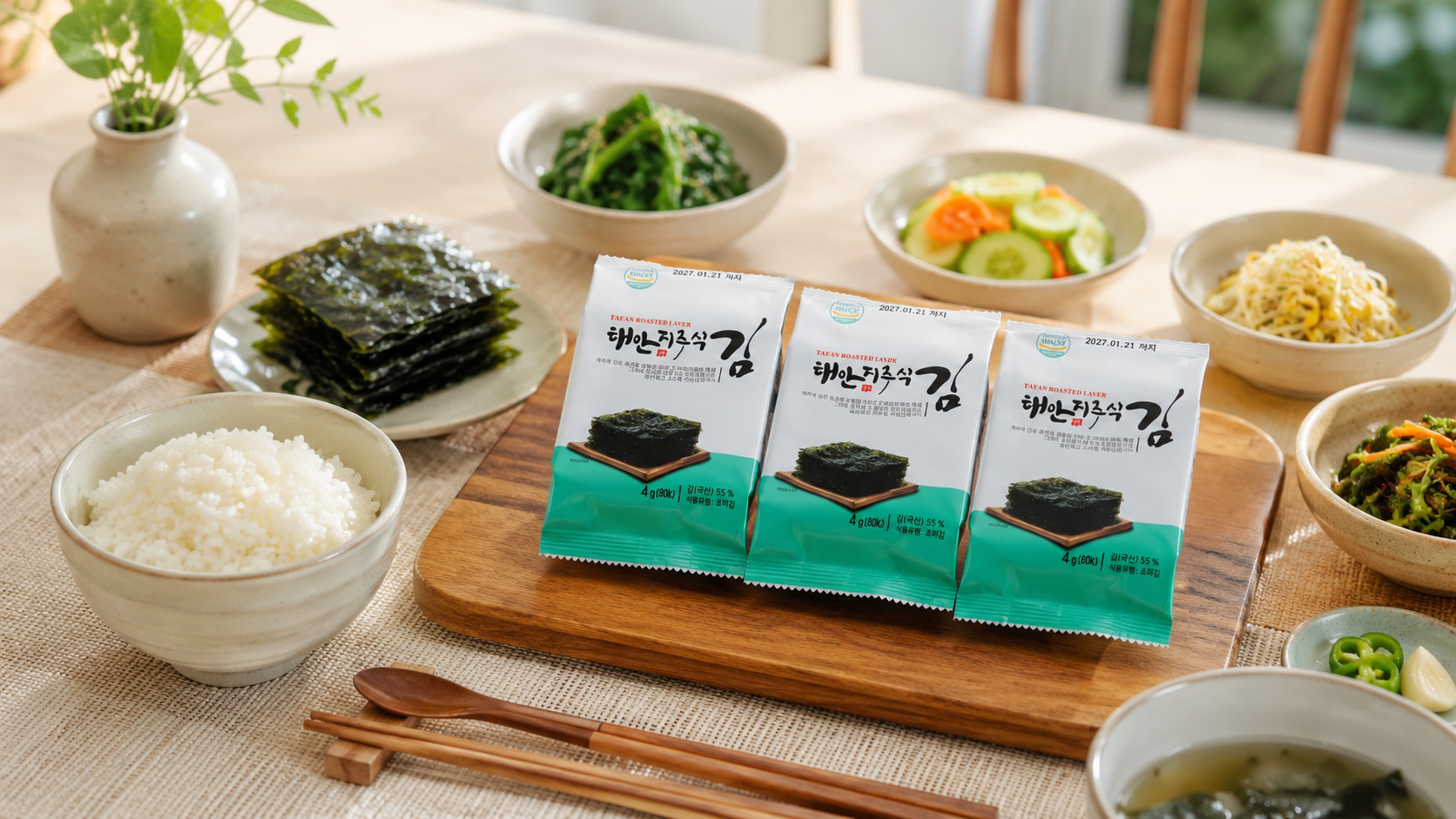 태안 지주식 유기농 조미 도시락김 4g 32봉 - 상세 이미지 2