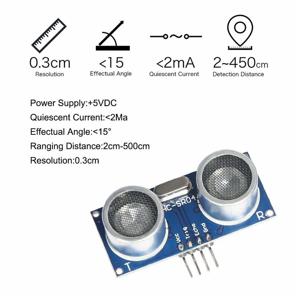10Pcs 센서 블록 모듈 키트 HC-SR04 거리 모듈, 4Pcs 장착 브래킷 포함 메가 R3 듀에밀라노브 나노 랩스베리 파이 3 로봇과 호환됨 5 kit - 상세 이미지 3