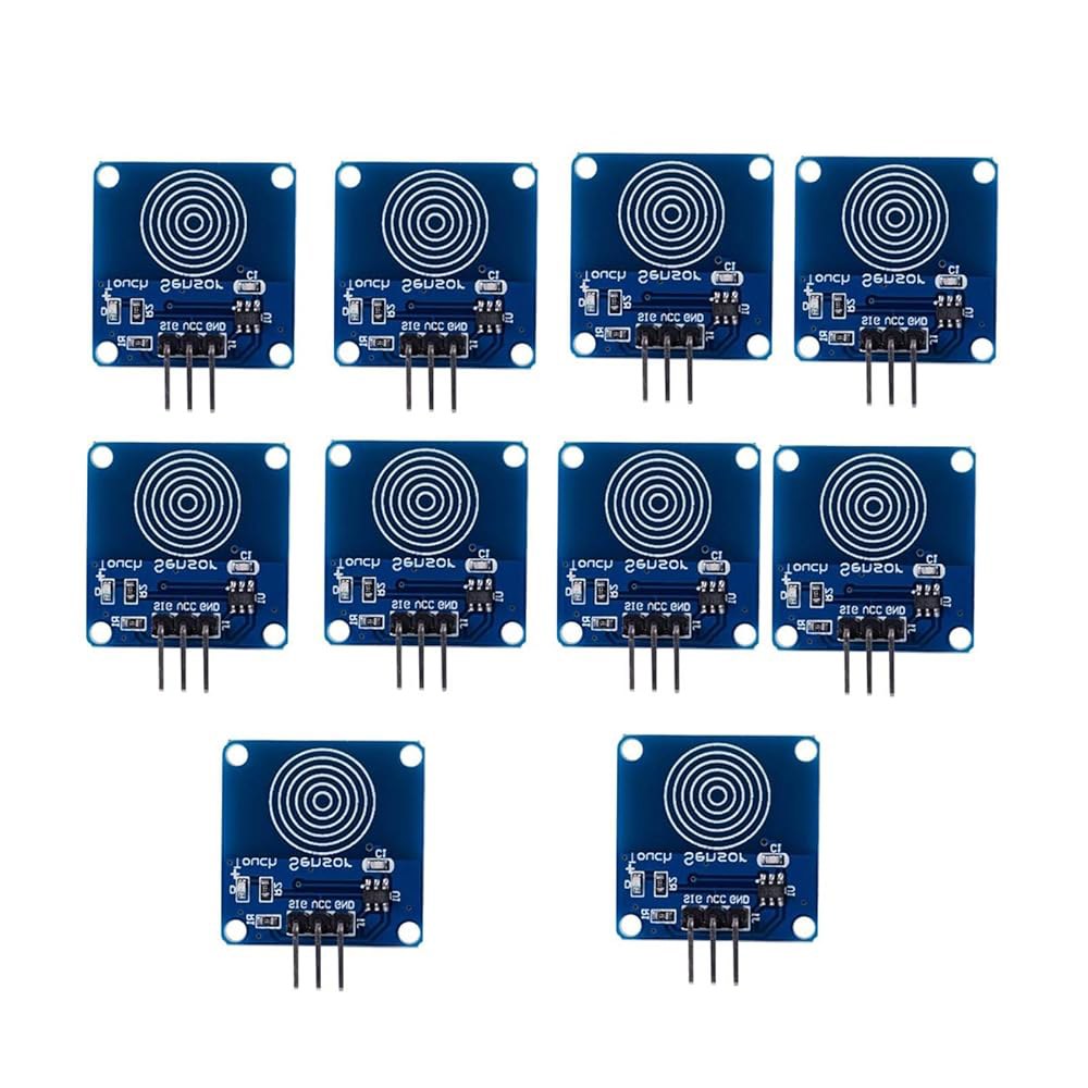 hiBCTR 10PCS TTP223B 정전식 터치 스위치 모듈 - DIY 스마트 홈/비금속 표면을 위한 M2 장착 구멍이 있는 2-5.5V 디지털 센서 - 상품 이미지