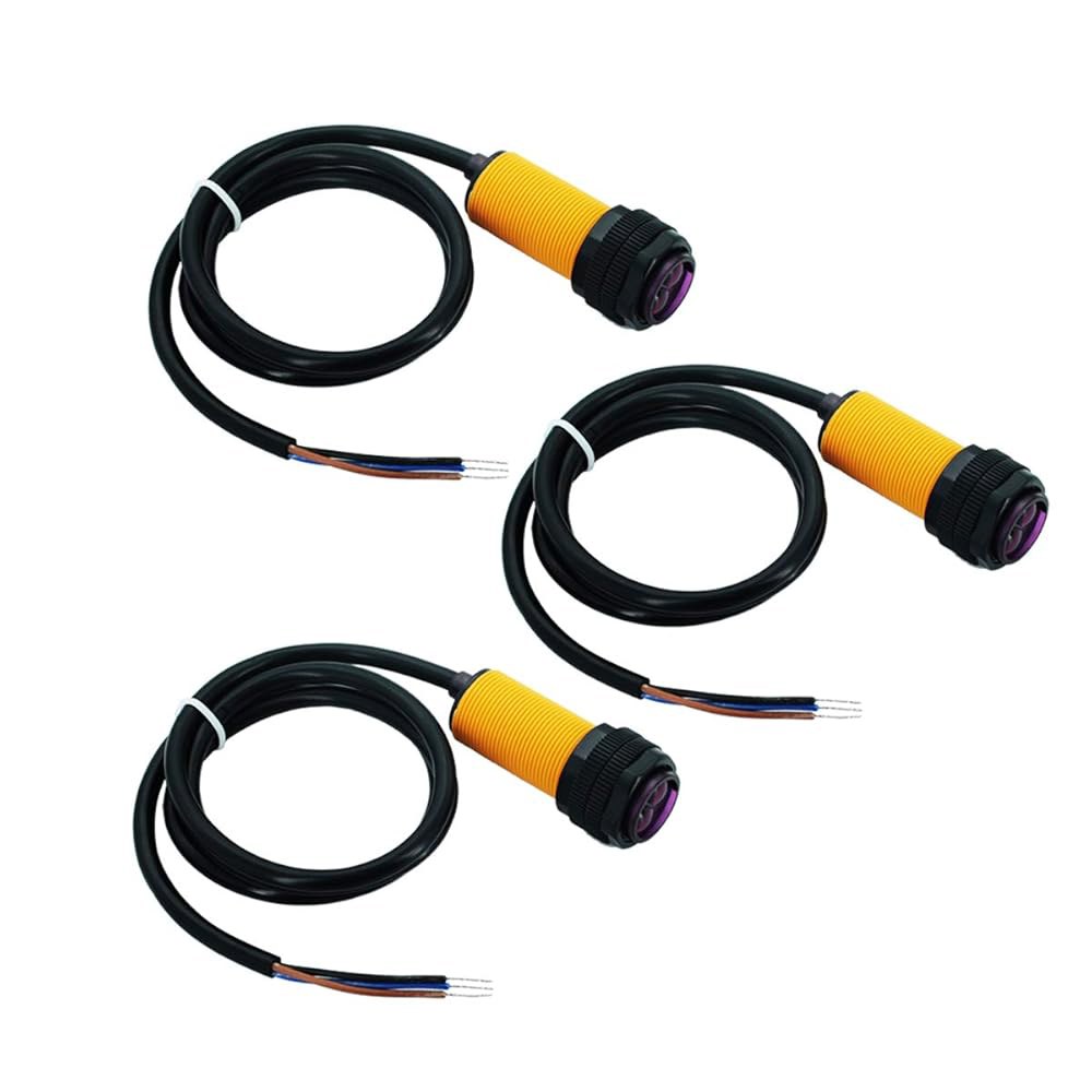 DEVMO 3pcs E18-D80NK 적외선 광전 스위치 장애물 회피 센서 모듈 근접 스마트 카 3-80cm, 아르듀이노 로봇 카와 호환 가능 - 상품 이미지