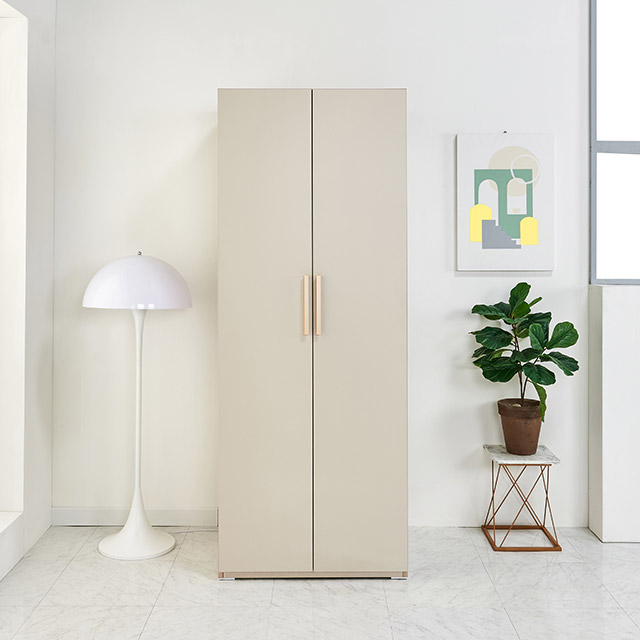 가구의서 B19 높은 옷장 800x620x2080mm, 행거형, 베이지그레이 - 상품 이미지