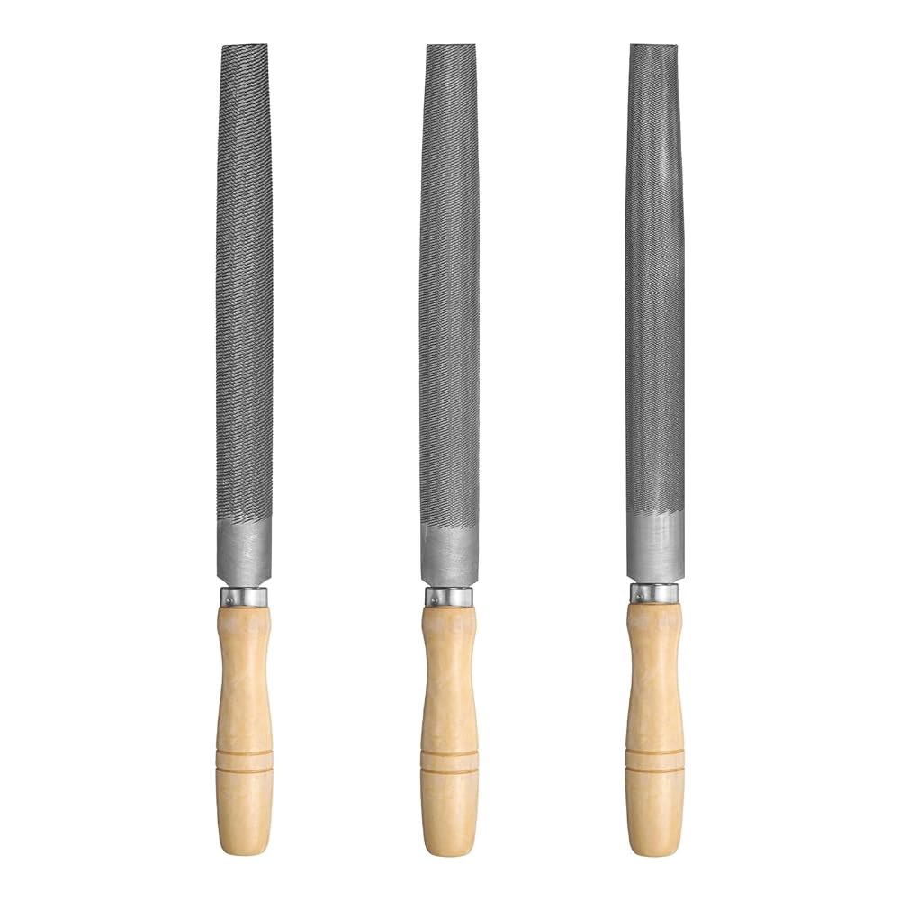 하핑턴 3pcs 6인치 반원형 미디엄 컷 파일 더블 이빨 바스타드 / 얇은 금속 고탄소강 T12, 목재 공구 연마기용 나무 손잡이, 회색 6 3 - 상품 이미지