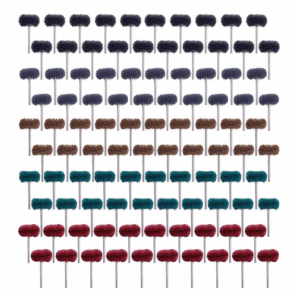 로카리스 100팩 연마 휠, 1인치(25mm) 버퍼 휠 버(회전 공구용)-1/8(3mm) 생크 50 - 상품 이미지