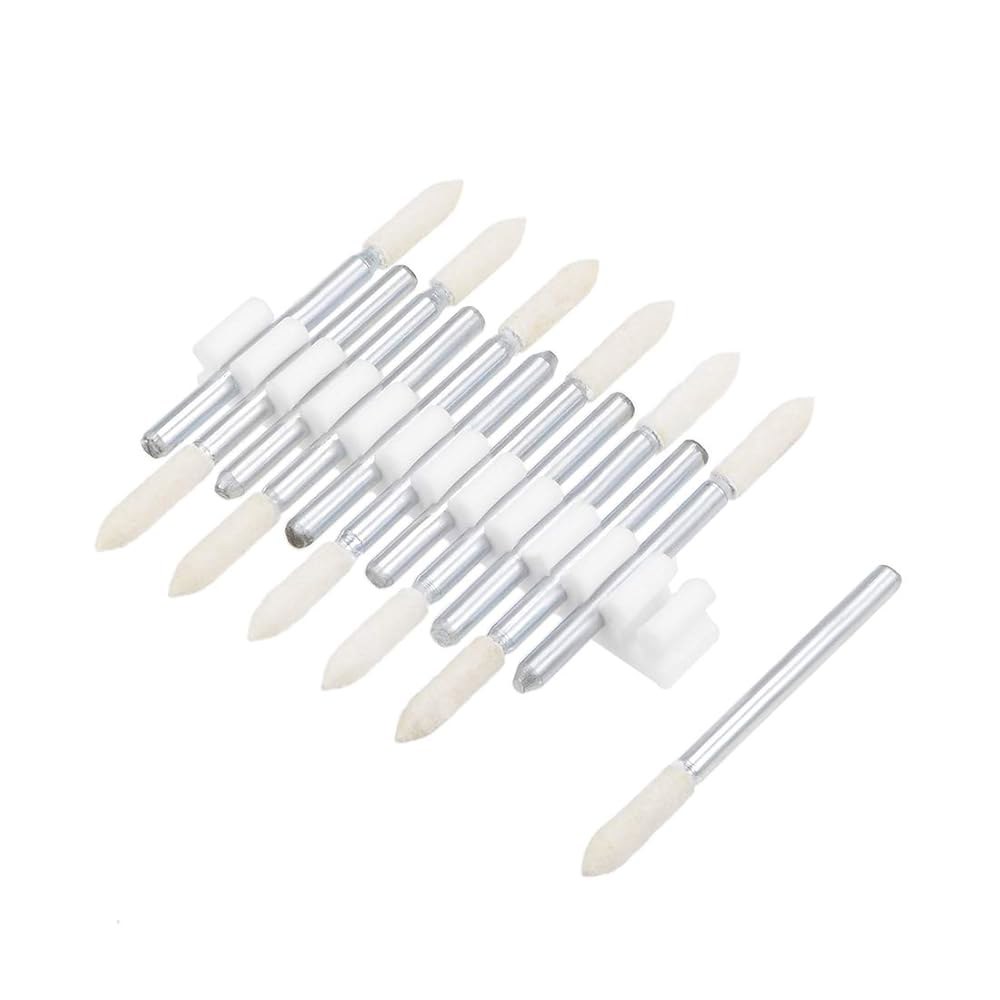 uxcell 3mm 울 펠트 장착 포인트 테이퍼 연마 비트 버 버퍼링 휠 1/8인치 섕크 12개 포함 4mm 10 - 상품 이미지