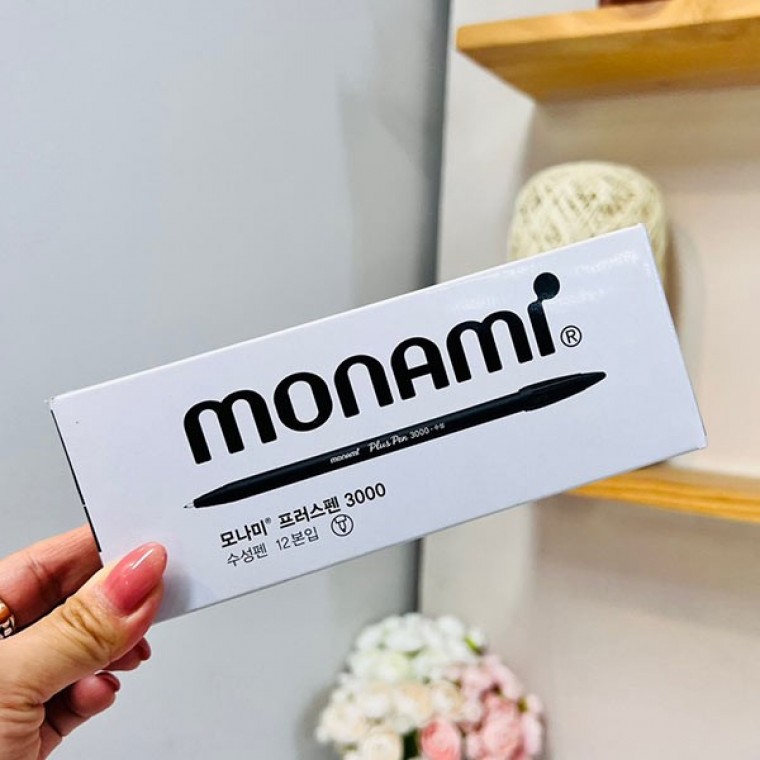 모나미 플러스펜 수성펜 검정12p - 상품 이미지