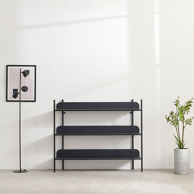 가구의서 N130 스틸 선반 990x235x1000mm, 3단, 블랙 - 상세 이미지 2