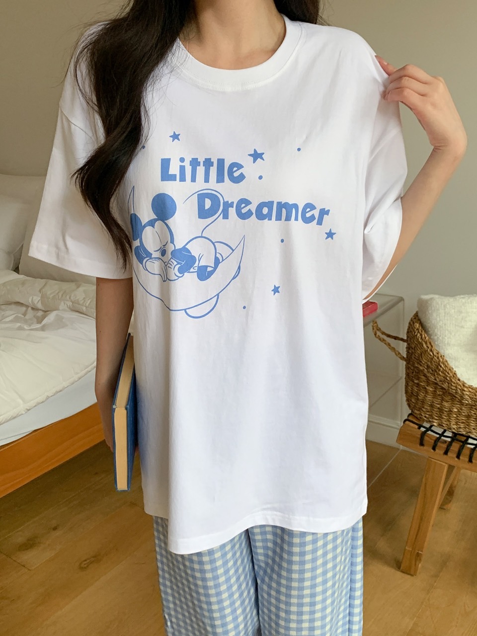 디즈니 여성 드림미키잠옷세트 반팔 긴바지 상하의 세트 커플 신혼 여행 홈웨어 파자마룩 이미지 6