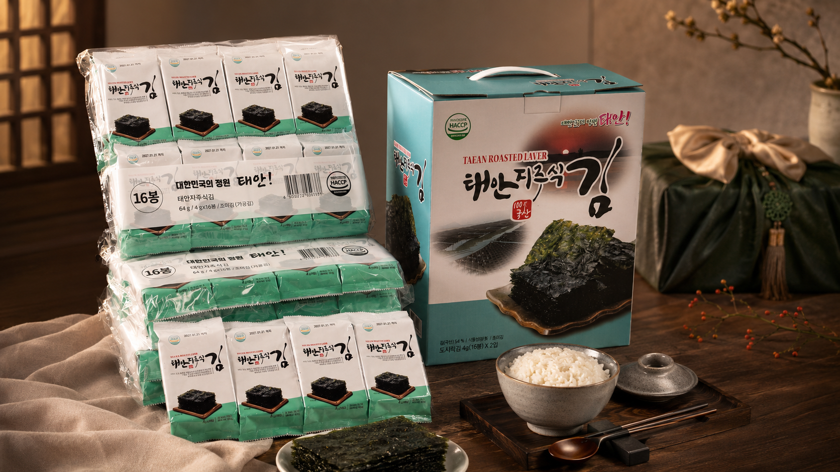 태안 지주식 유기농 조미 도시락김 4g 48봉 이미지 6
