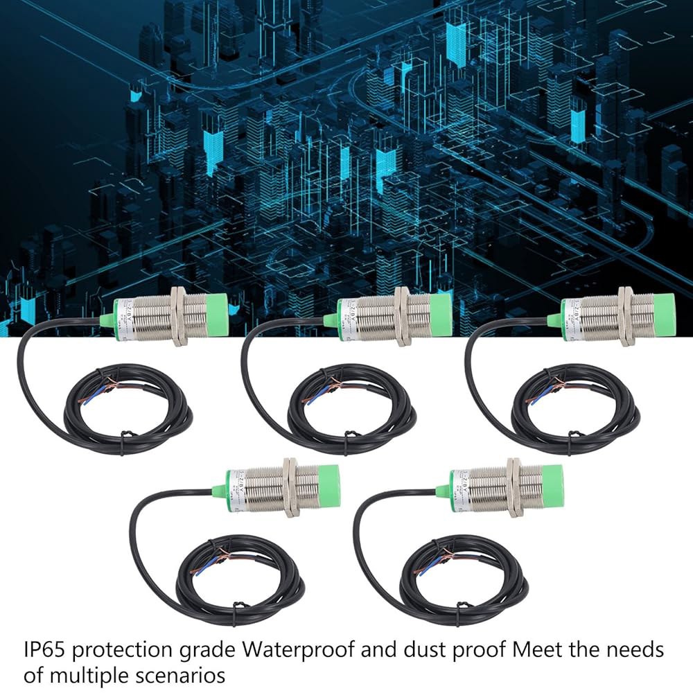LOCADENCE 5Pcs LJ30A3~15~Z by M30 정전식 근접 센서 스위치, DC 6~36V 300mA PNP 일반 개방형 15mm 감지 IP65 유도 3선 포함 - 상세 이미지 2