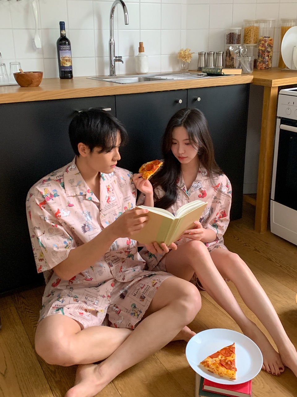 디즈니 피터팬반팔잠옷세트 커플 신혼 바캉스 홈웨어 파자마 상하의세트 여름 면 편안한 이미지 7
