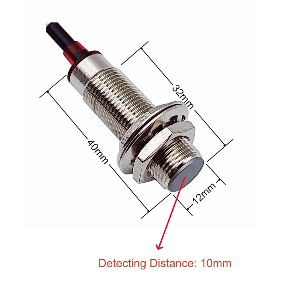 Haldzemo NJK-5002C 홀 효과 센서 M12 근접 스위치 NPN NO 3 와이어 감지 접근 10mm 정상 개방(4팩) - 상세 이미지 2