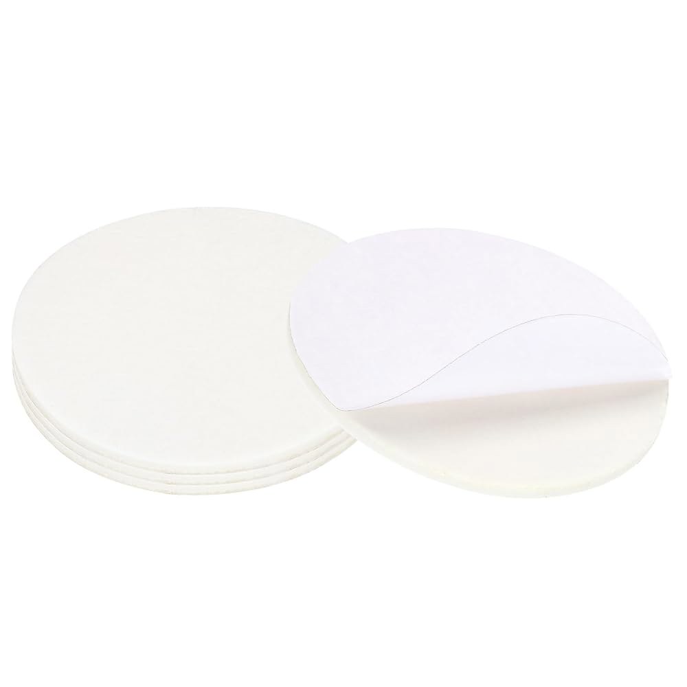 PATIKIL 6인치 직경의 흰색 펠트 가구 패드, 4팩 1/5인치 두께의 둥근 부드러운 미끄럼 방지 스크래치 바닥 보호대 램프 DIY 공예용 Dark Grey 4.5 - 상품 이미지
