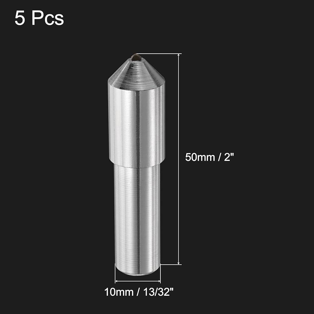 uxcell 5pcs 다이아몬드 드레싱기, 10mm x 50mm (13/32 2 ) 단일 테이퍼 포인트 연삭 휠 원형 펜 용접 드레싱 도구, 실버 2 - 상세 이미지 2
