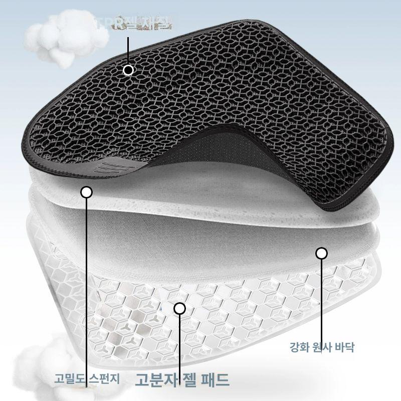 여름 자동차 시트쿨링 통풍 젤쿠션 실리콘 아이스패드 차량용 사무실 방석 3D 미스테리어스블랙 단품 - 상세 이미지 5