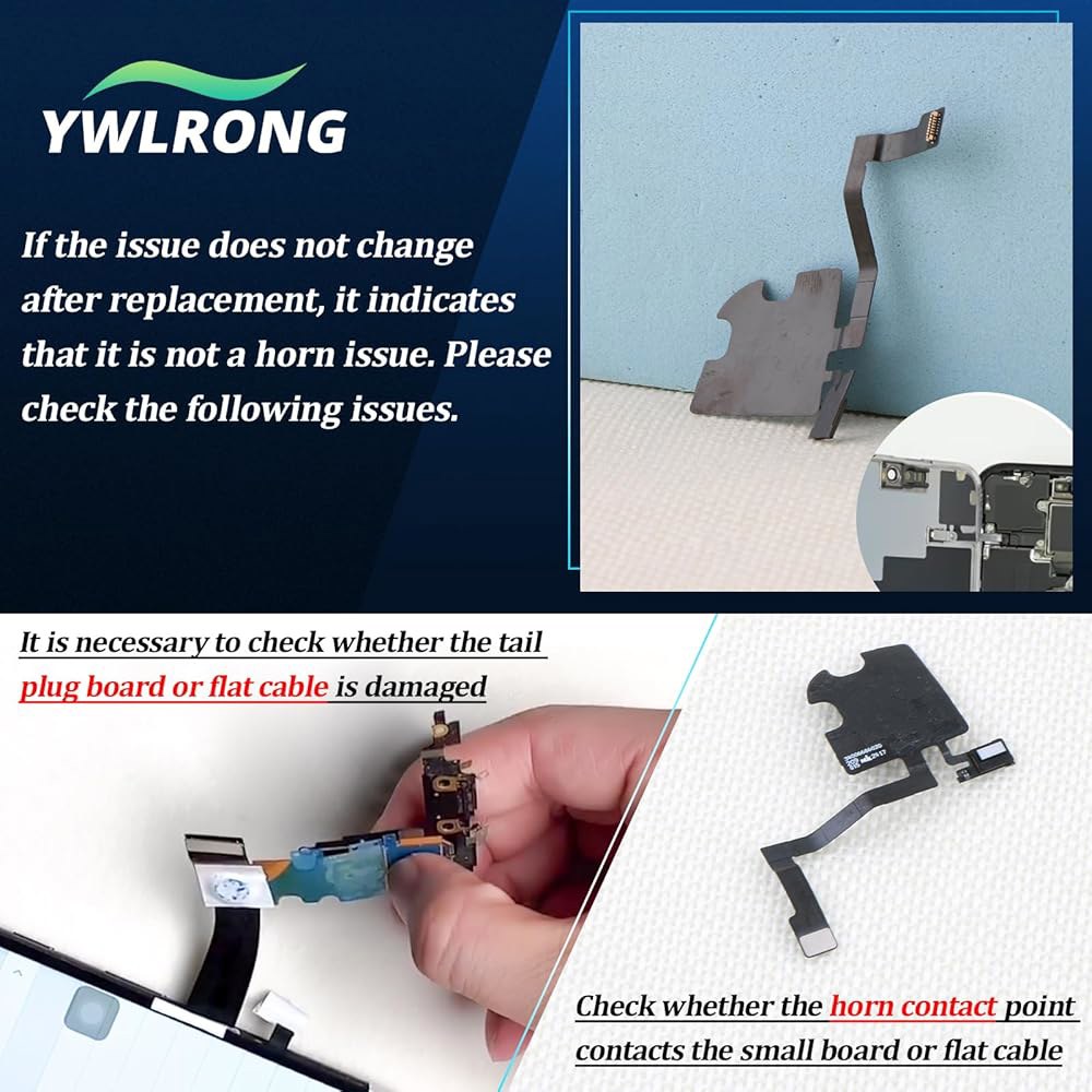 15 프로 맥스 A3106 A2849 A3105 A3108 교체용 YWLRONG 이어피스 스피커 도구 포함 광 근접 센서 플렉스 케이블 이어폰 어셈블리 - 상세 이미지 3