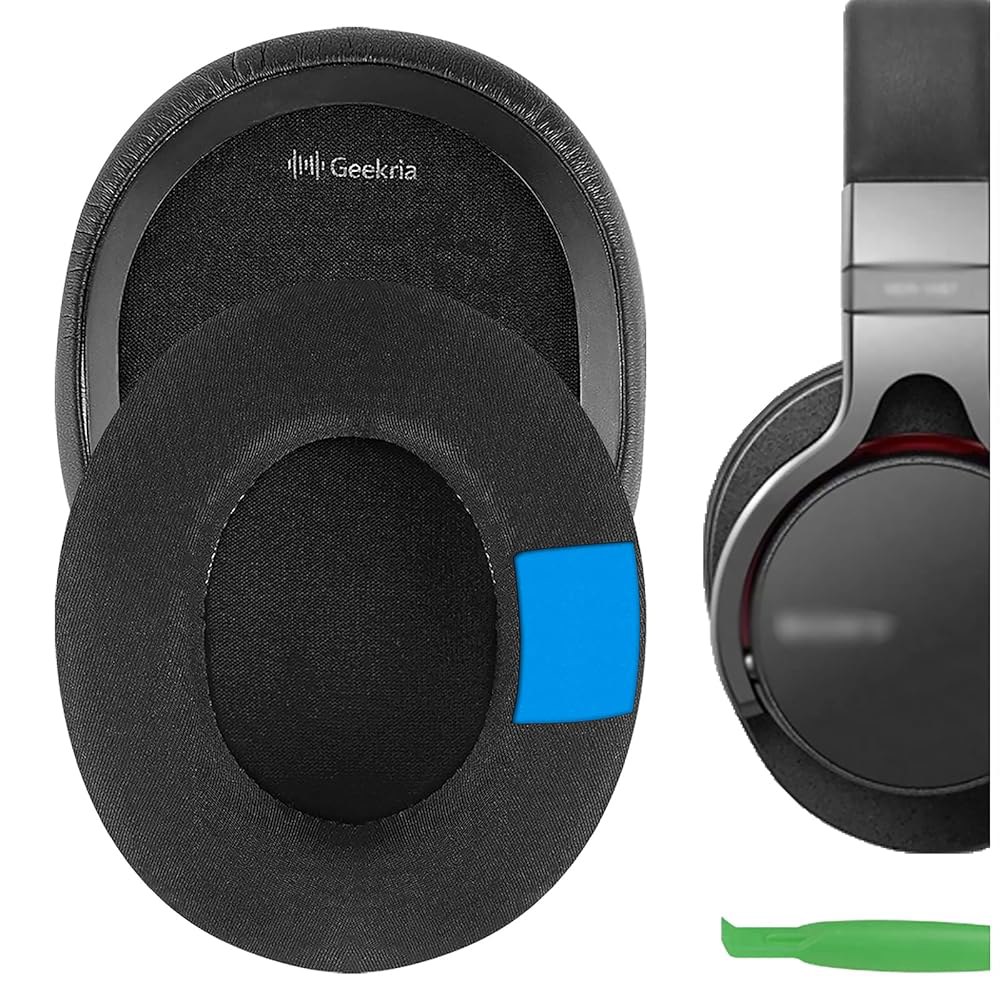 소니 MDR-1ABT / MDR-1RBT MDR-1RNC 헤드폰용 지크리아 스포츠 쿨링 젤 교체 이어 패드 쿠션, 수리 부품(블랙) - 상품 이미지