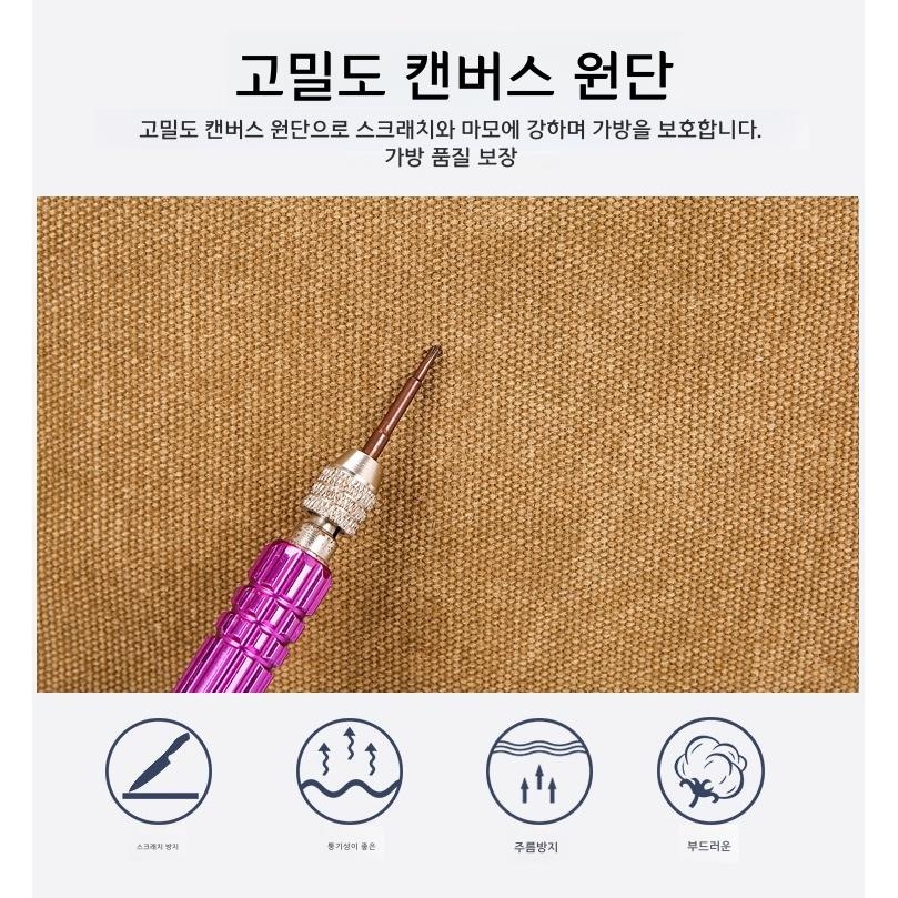 남성 캔버스 메신저백 영국 레트로 크로스백 검정색 - 상세 이미지 4