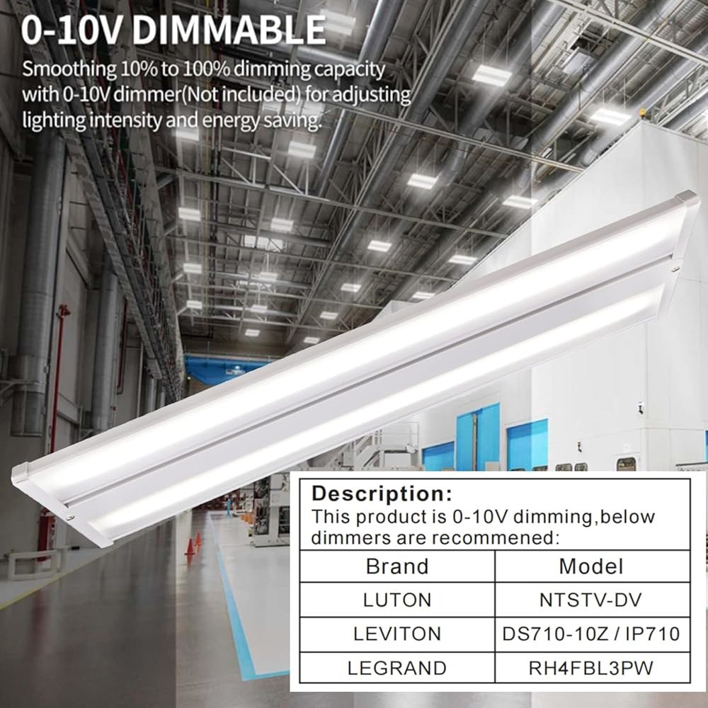 300W LED 선형 하이 베이 조명 기구, 2FT 40500LM(135LM/W) 5000K 일광 작업장 조명, 100-277V, 0-10V 디밍 가능 UL 창고 전시장, 슈퍼마켓 - 상세 이미지 3