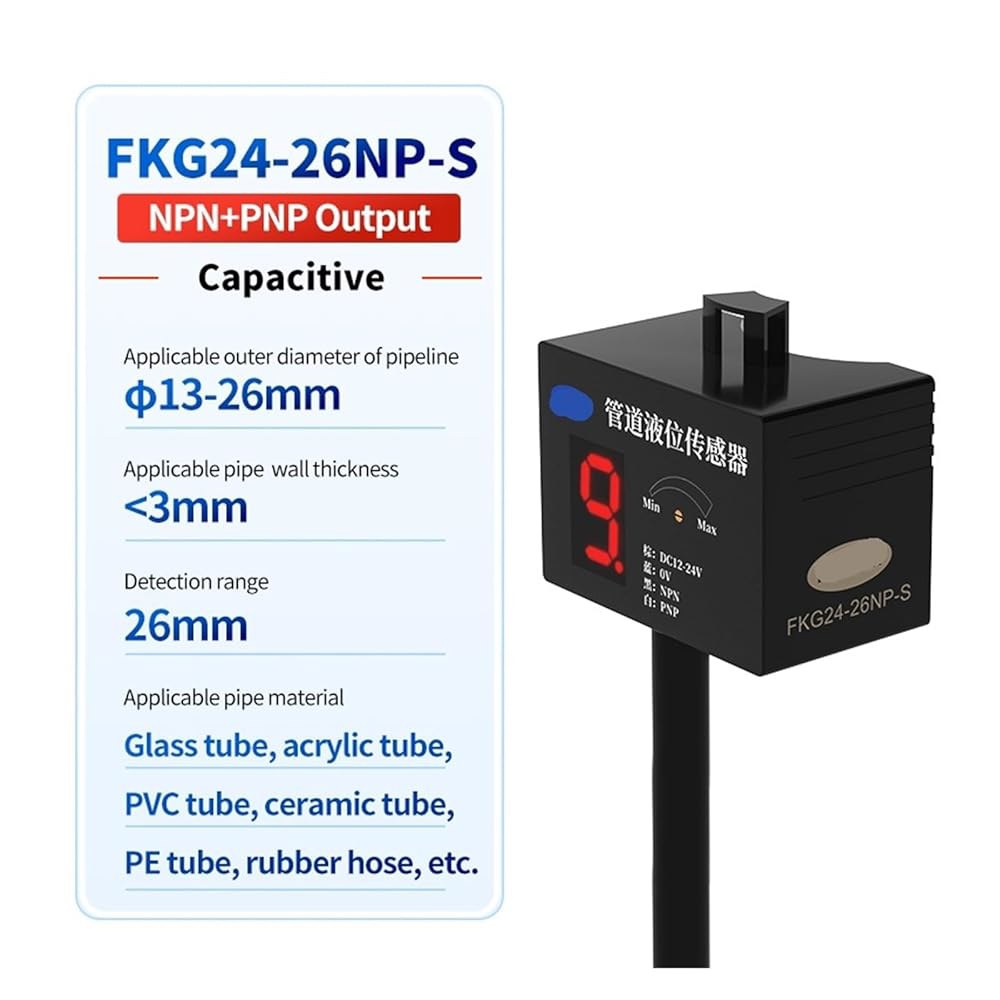FKG24 정전식 디지털 디스플레이 파이프 액체 레벨 센서 비접촉식 물/오일 스위치(FKG24-26NP-S) FKG24-13NP-S - 상세 이미지 2