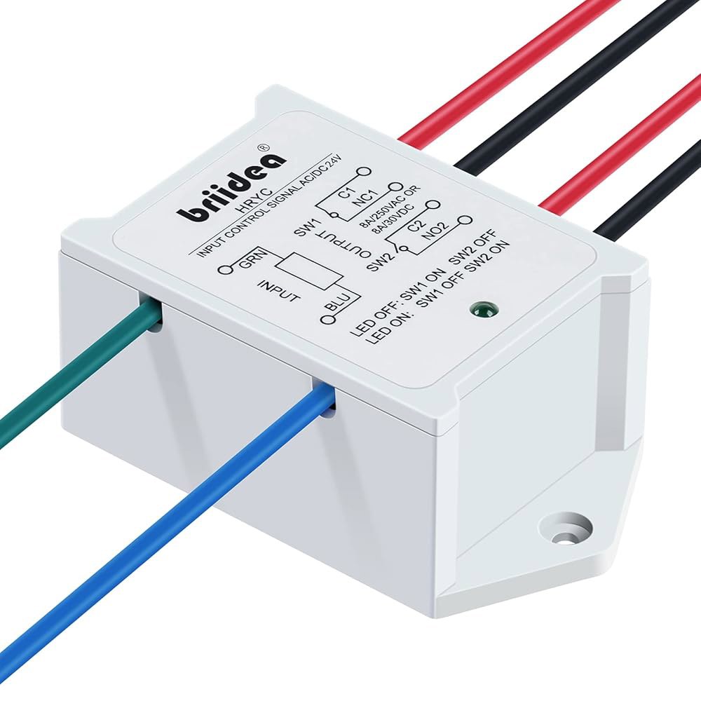 DPST 1NO 1NC 8Amp 파워 릴레이 모듈, 브리이데아 24V AC/DC 제어 전압, 흰색 AC/DC 24V - 상세 이미지 3