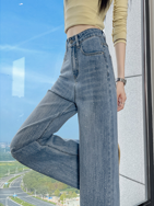 반짝이청바지 여성 큐빅 청바지 스트레이트 캐주얼 데님 중청 26 - 상세 이미지 4