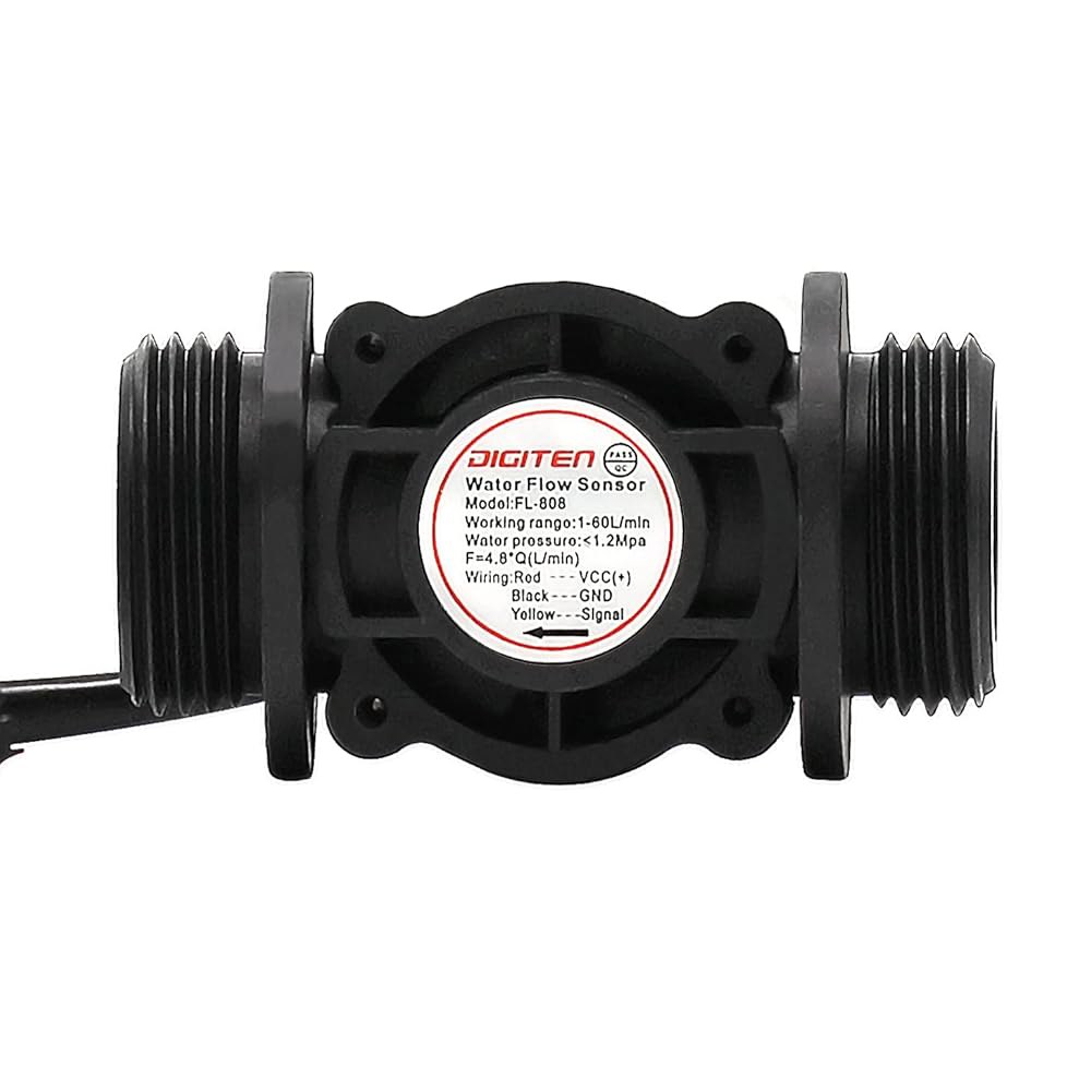 디지텐 G1 워터 플로우 홀 효과 센서 스위치 유량계 카운터 1-60L/min G1 Flow Sensor - 상품 이미지
