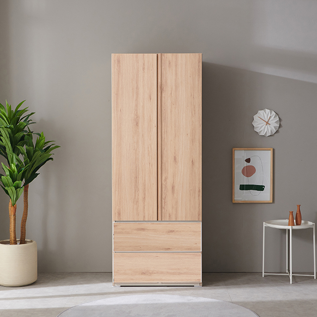 가구의서 B13 높은 옷장 800x620x2080mm, 2단서랍형, 메이플 - 상품 이미지