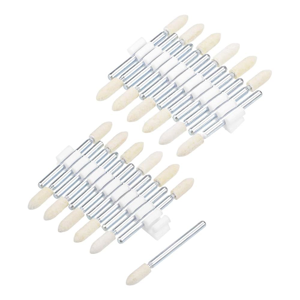 uxcell 4mm 울 펠트 장착 포인트 테이퍼 연마 비트 버 버퍼링 휠, 1/8인치 섕크 24개 포함 4mm 10 - 상품 이미지