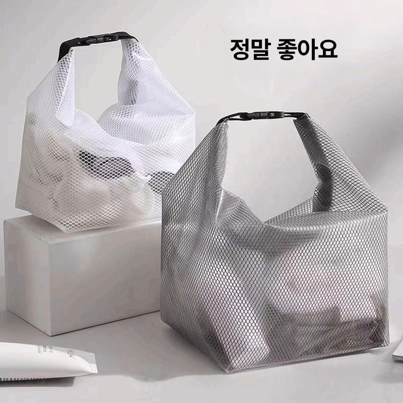 방수 대용량 수납 가방 남녀 여행용 목욕 의류 소형 세면 화이트 소형 + 화이트 대형 - 상세 이미지 2