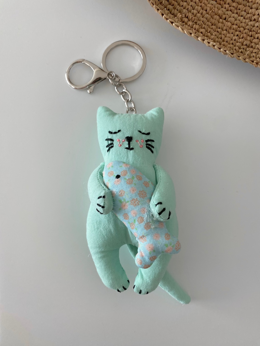 생선고양이 인형가방고리 귀여운키링 키홀더 백참 - 상세 이미지 3