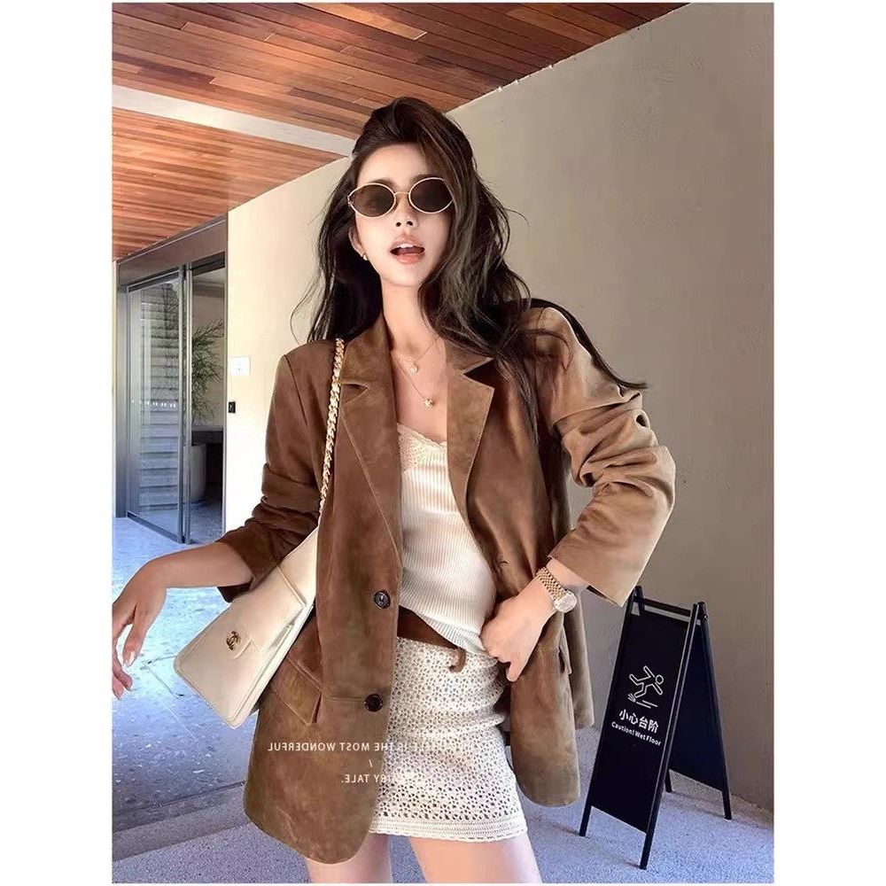 자켓 테일러드 청자켓 캐쥬얼자켓 여성캐주얼자켓 여성 캐주얼 재킷 여름 루즈핏 바람막이 가을 - 상품 이미지