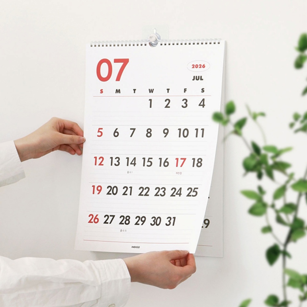 2027년 벽걸이달력 2026년 하반기 A3 절기 달력 음력 1년 연달력 넘기는 - 상세 이미지 3
