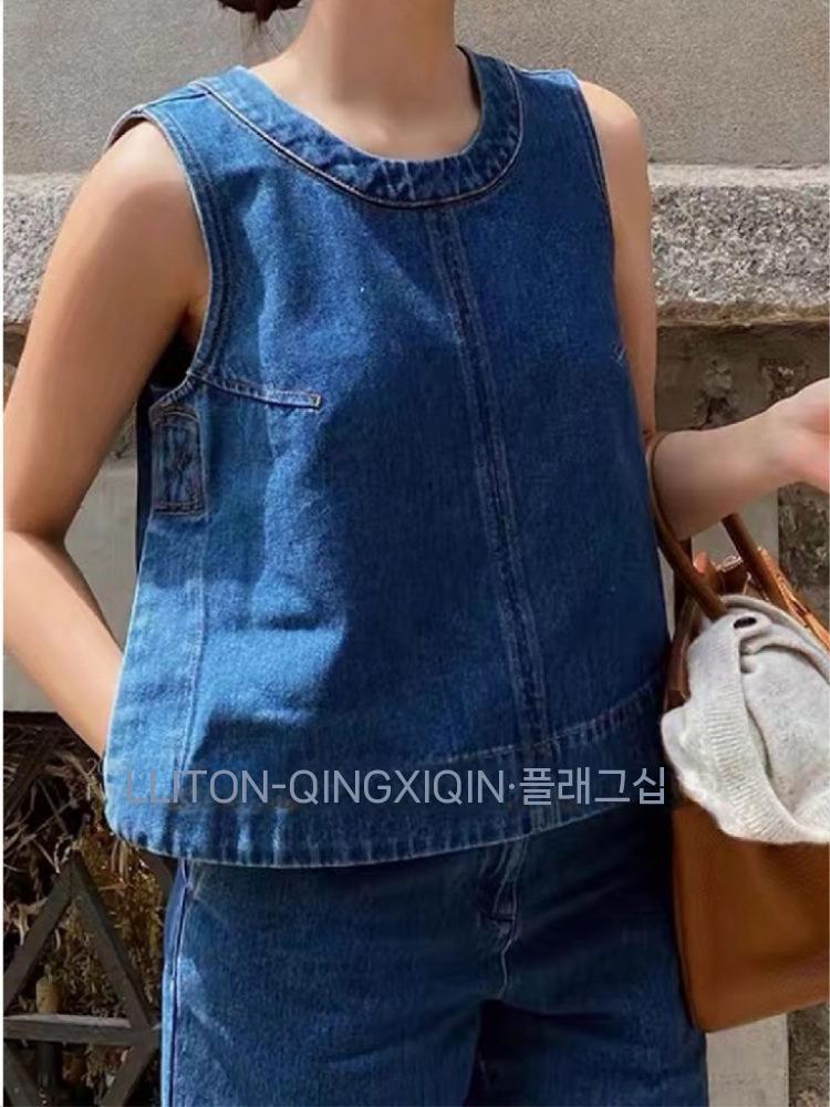 퍼프 티블라우스 빅사이즈 투피스 셔링 시스루 반팔 민소매 퍼프소매 셔츠 여름 여성 레이스 - 상세 이미지 3