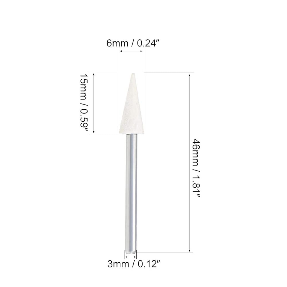 uxcell 6mm 울 펠트 장착 포인트 원뿔형 연마 비트 버프 휠 1/8인치 섕크 12개 포함 - 상세 이미지 2
