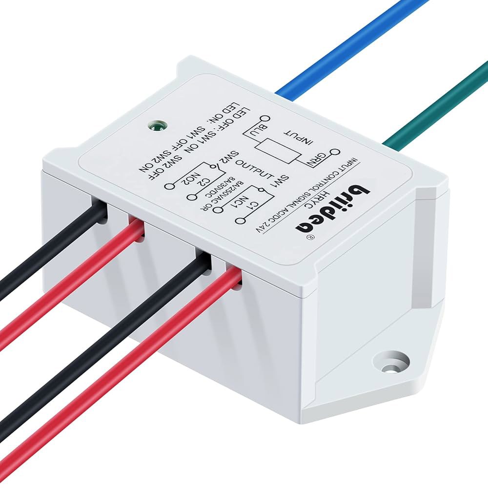 DPST 1NO 1NC 8Amp 파워 릴레이 모듈, 브리이데아 24V AC/DC 제어 전압, 흰색 AC/DC 24V - 상세 이미지 2