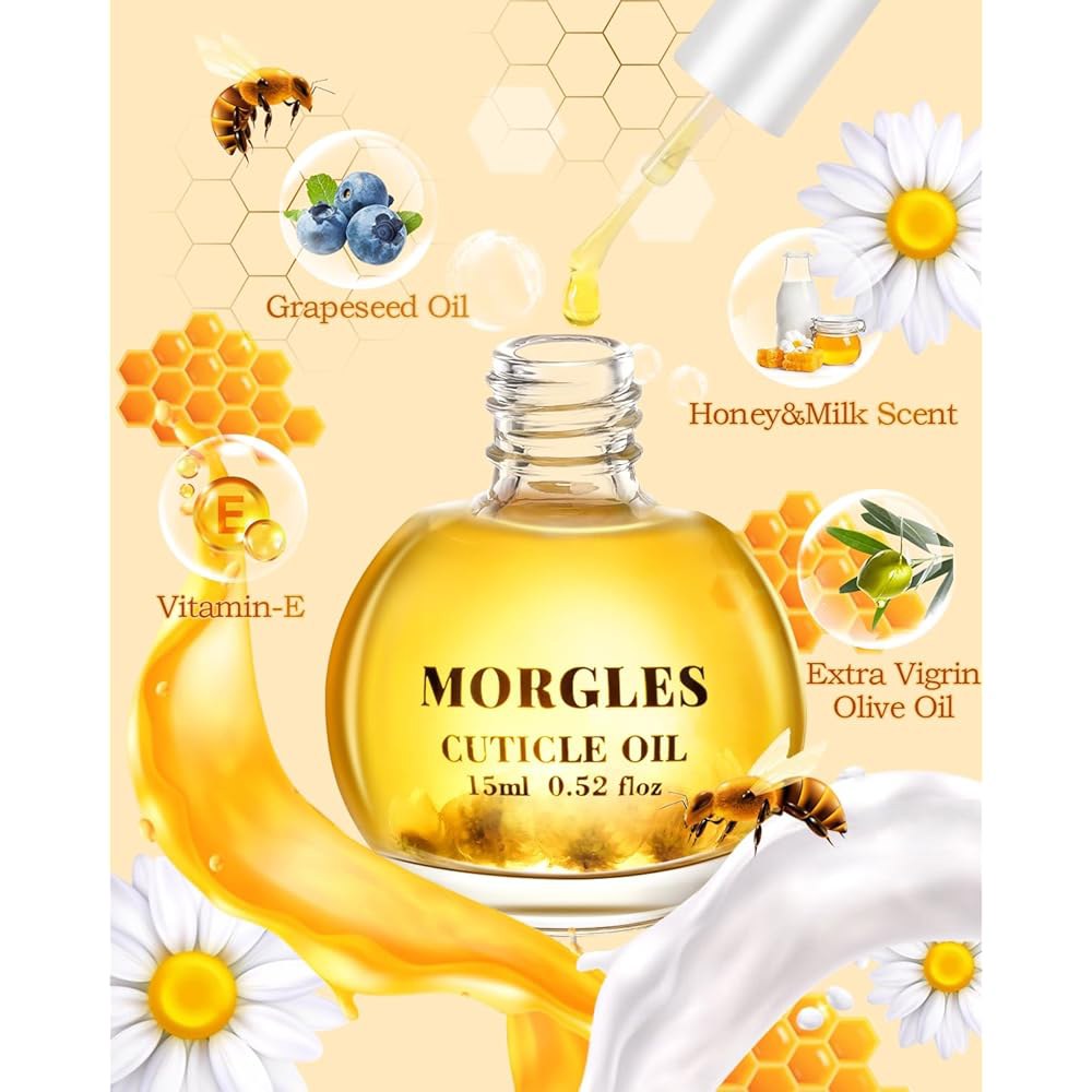 네일 케어 키트가 포함된 MOGLEES 파일 및 버퍼 블록, 우유와 꿀 큐티클 오일이 여성용 매니큐어 키트 13개, 트리머 세트 Milk & Honey - 상세 이미지 2