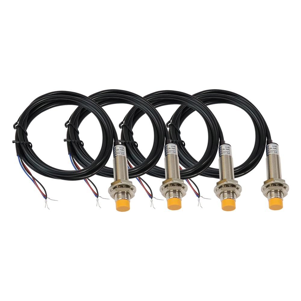 ATO M12 유도 근접 센서 스위치, 4Pcs 비실드 검출기 4mm NPN 정상 개방(NO) 접근 센서, PLC와 직접 연결 2 pcs proximity sensor - 상품 이미지