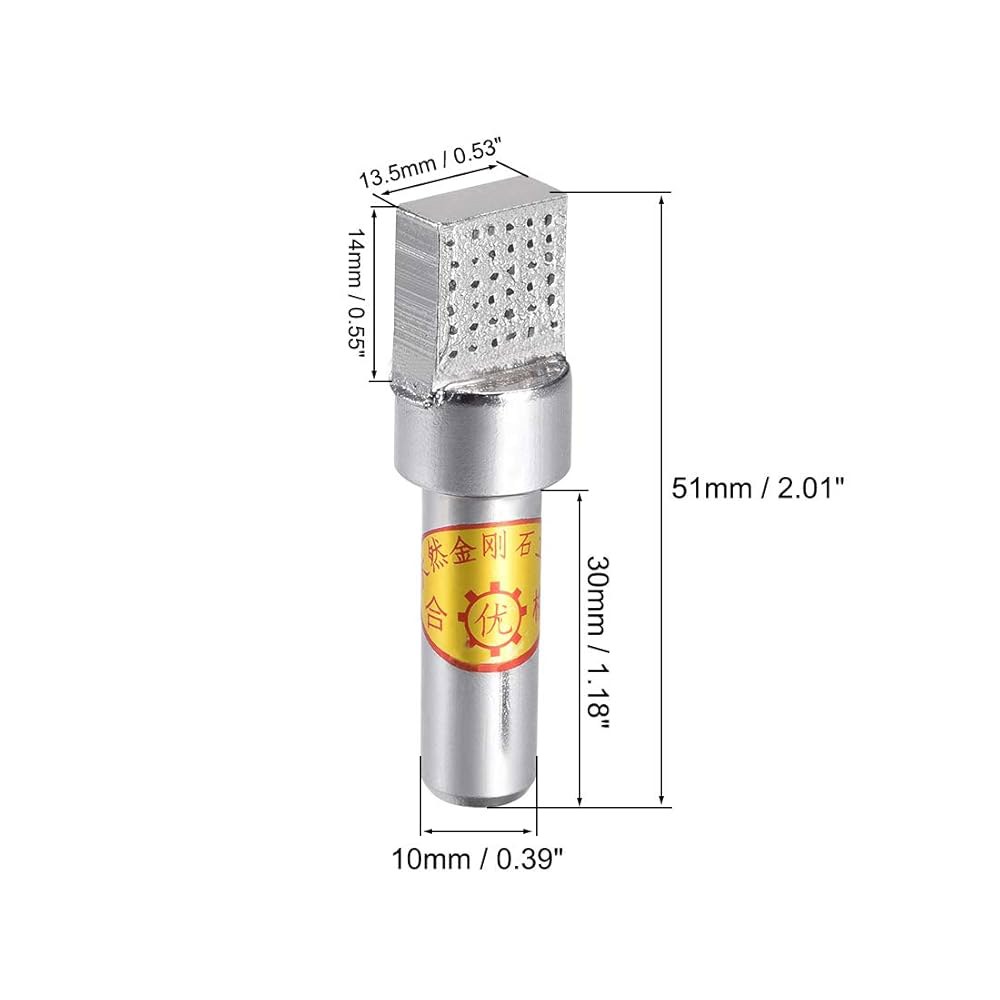트루 디버링을 위한 uxcell 다이아몬드 연삭 휠 드레서 10mm x 30mm 멀티 포인트 플랫 헤드 드레싱 도구 - 상세 이미지 2