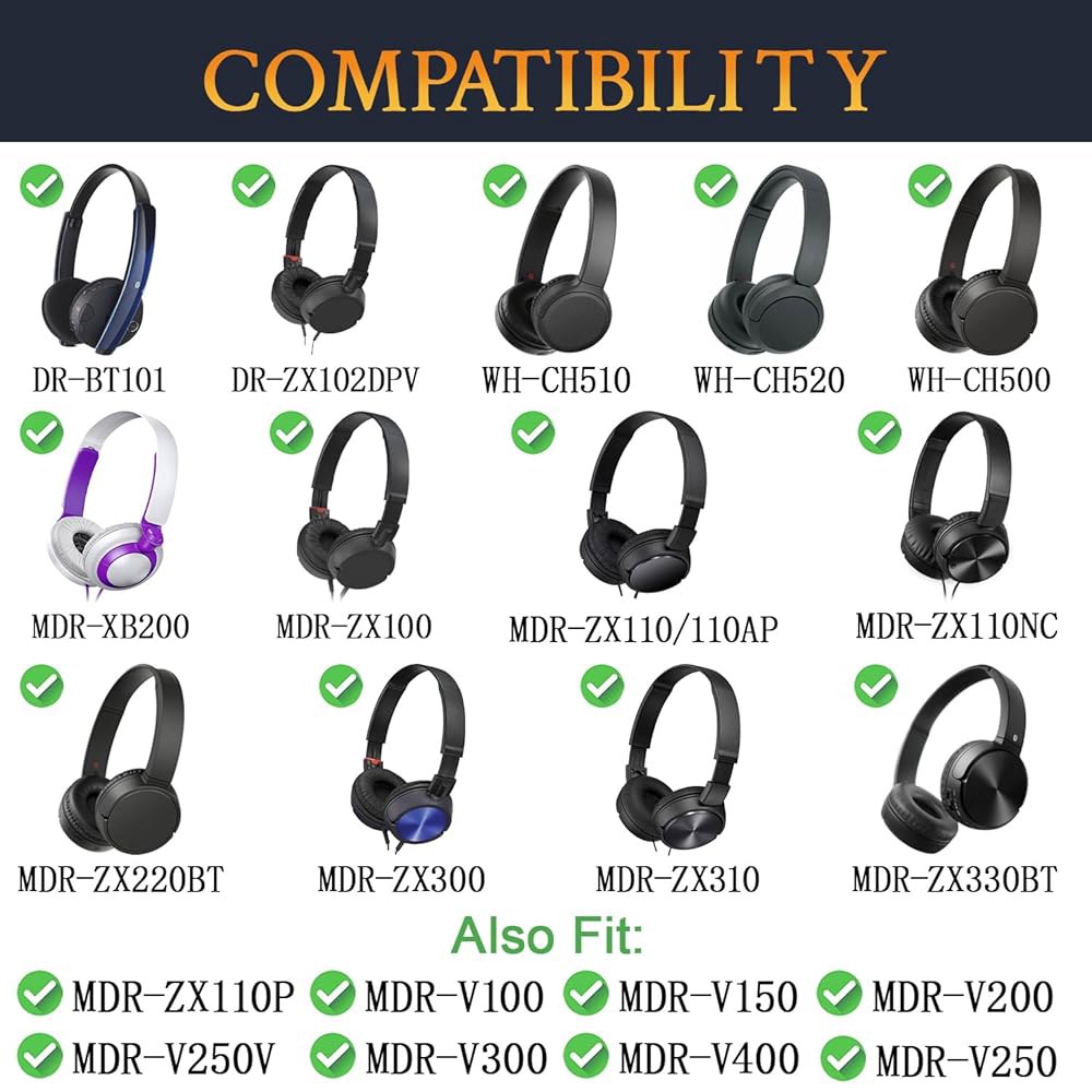 소니 WH-CH500 /CH510 /CH520, MDR-ZX100 /ZX110NC /ZX220 /X200 /ZX300 /ZX330BT, MDR-V100 /V150 /V200 /V2 - 상세 이미지 2