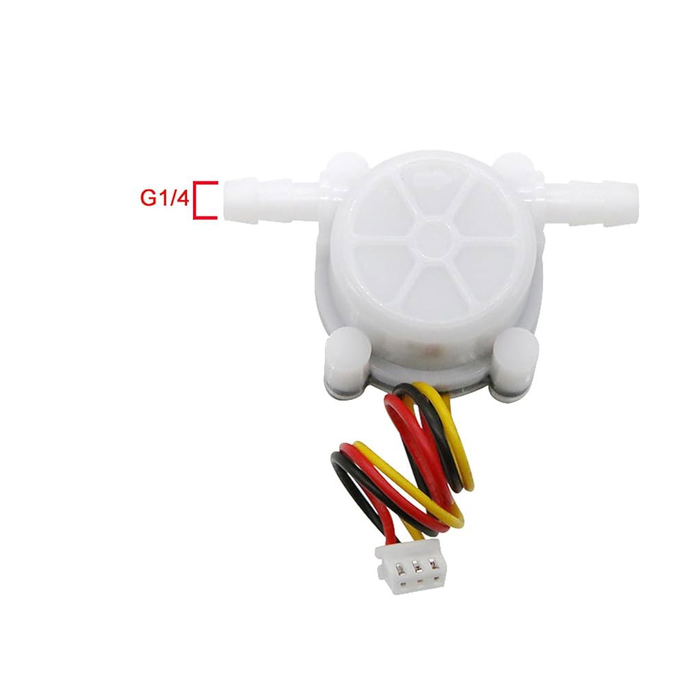 GREDIA 1/4인치 물 흐름 센서 식품 등급 스위치 홀 효과 유량계 유체 계량기 카운터 연결 호스파이프 0.3-6L/min (2개 팩) G1/4 male thread - 상세 이미지 3