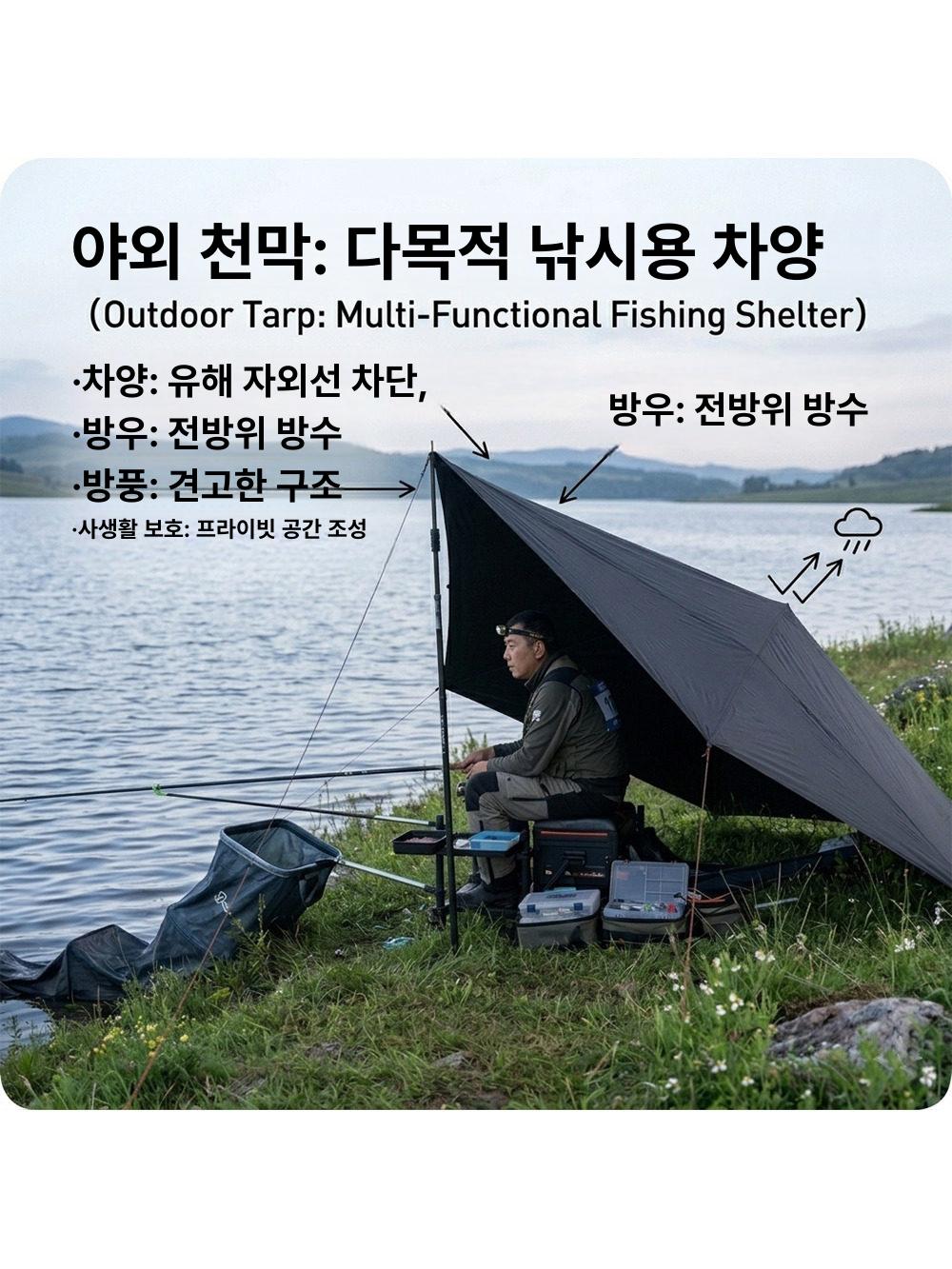 차량도킹타프 사이드 어닝 차박 방풍 텐트 검정색 그늘막 캠핑카 방수 야외 차량연결 - 상세 이미지 5