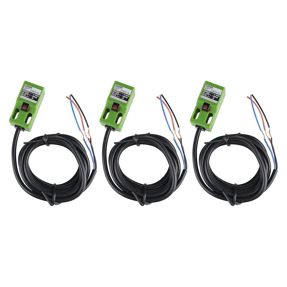 RATTMMOTOR 3Pcs SN04-N DC NPN 접근 센서 유도 근접 스위치 4mm 3-와이어 6-36V /DC - 상품 이미지