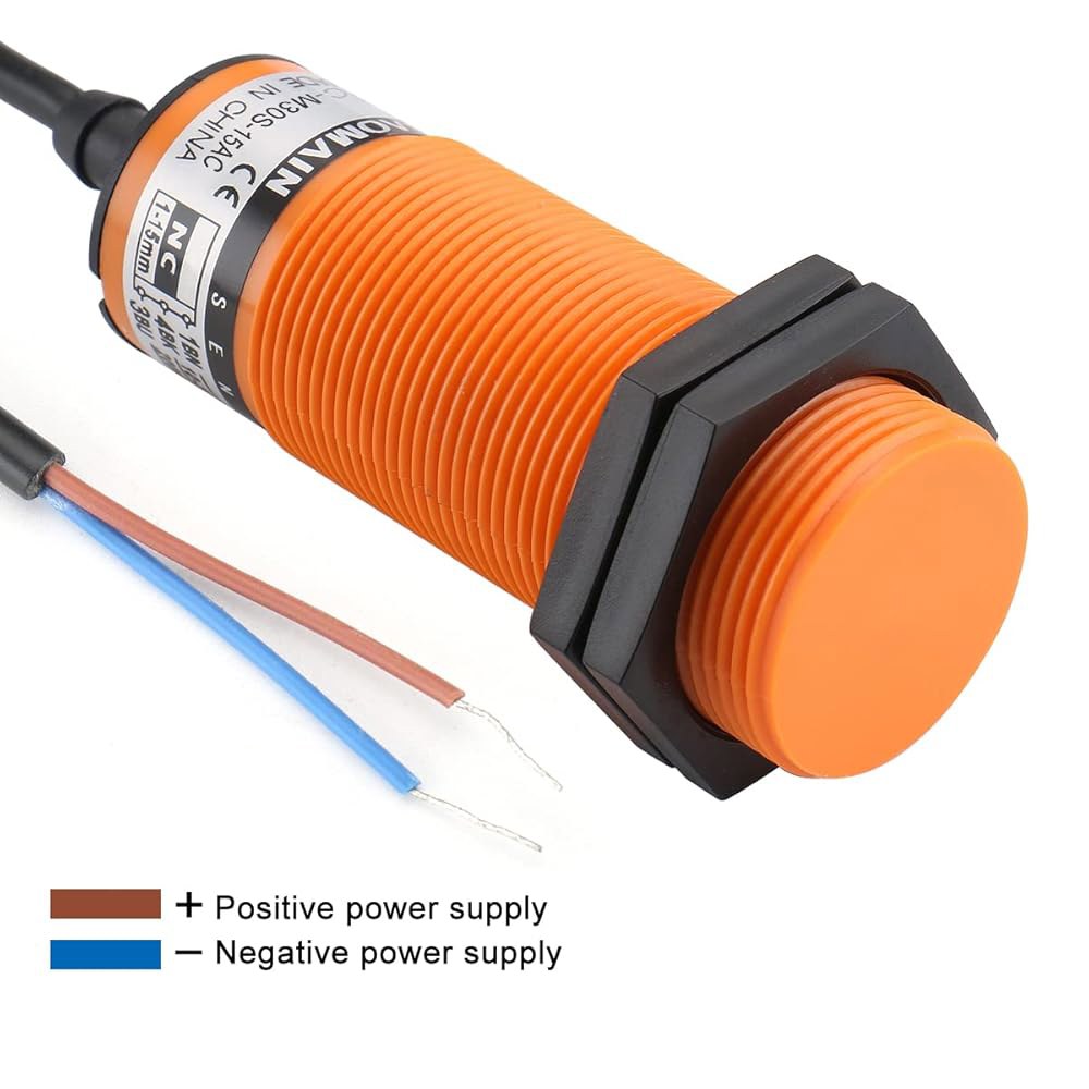 바오메인 정전용량 근접 센서, 원통형 M30 플라스틱, Sn 15mm, 220V, NC 접점, 케이블 2mm, 2와이어 BMC-M30S-15AC - 상세 이미지 3